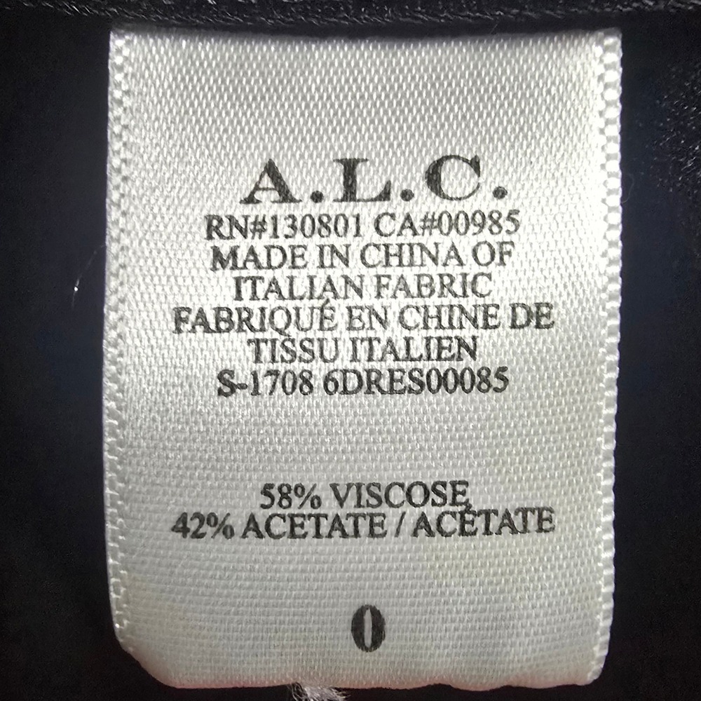 A.L.C. Felicia Black Cold Shoulder Ruffle Dress Size 0 Italian Fabric - Picture 6 of 11